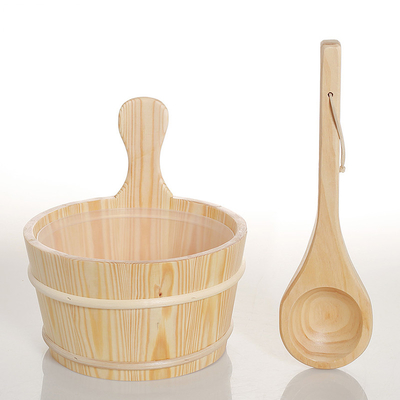 1.3CM Thickness 4L 5L 6L Pine Pail With Insert Sauna Bucket With Bottom