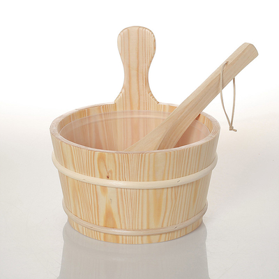 1.3CM Thickness 4L 5L 6L Pine Pail With Insert Sauna Bucket With Bottom