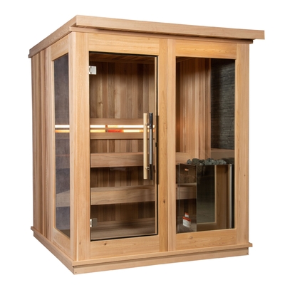 Indoor Traditional Clear Hemlock 4-6 Person Sauna Room Sauna Cabin