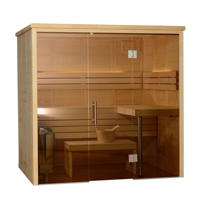Spruce Indoor 3-4 Person Traditional Dry Sauna Room With Sauna Stones