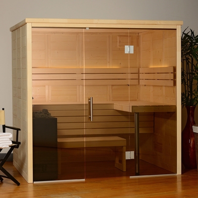 Spruce Indoor 3-4 Person Traditional Dry Sauna Room With Sauna Stones