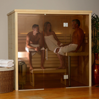 Spruce Indoor 3-4 Person Traditional Dry Sauna Room With Sauna Stones