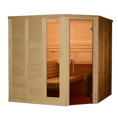 3 People Indoor Far Infrared Sauna Room Hemlock Construction