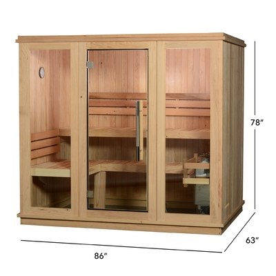 220V Dry Steam Traditional Sauna Indoor Wood Red Cedar ETL