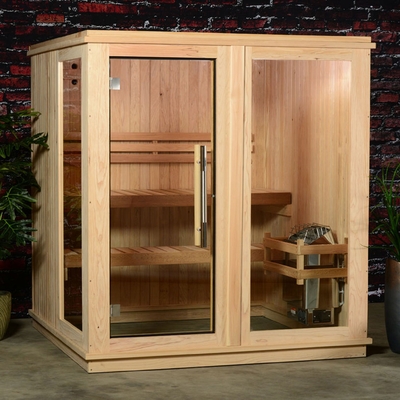 4 Person Traditional Sauna Room 9kw Canadian Wood Cedar Steam Sauna Room