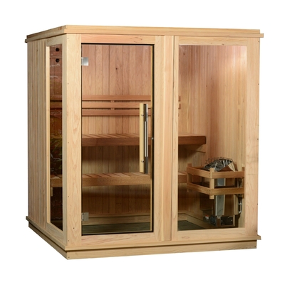4 Person Traditional Sauna Room 9kw Canadian Wood Cedar Steam Sauna Room