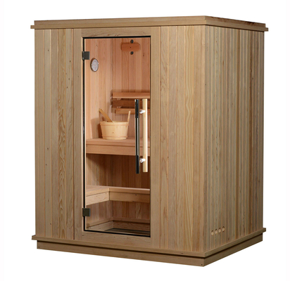 Indoor Traditional 2-3 Person Steam Sauna Room Canadian Wood Red Cedar Prefab Sauna Box