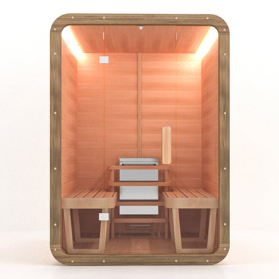 Traditional Trend Portable Sauna Solid Red Cedar Steam Sauna Room 2 Person