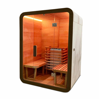 Traditional Trend Portable Sauna Solid Red Cedar Steam Sauna Room 2 Person