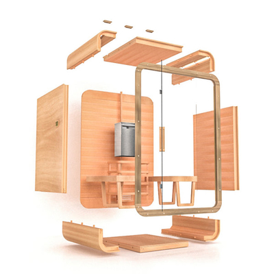 Traditional Trend Portable Sauna Solid Red Cedar Steam Sauna Room 2 Person
