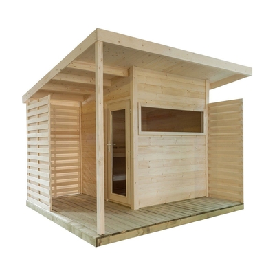 Nordic Spruce Wooden 6 Person Far Infrared Sauna Cabin Outdoor